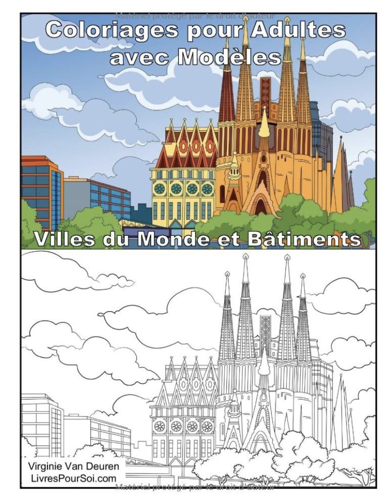 Coloriages pour Adultes avec Modèles : Villes du Monde et Monuments