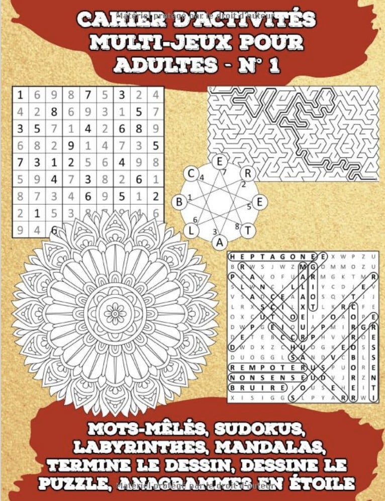 Cahier d’Activités Multi-Jeux pour Adultes - N° 1