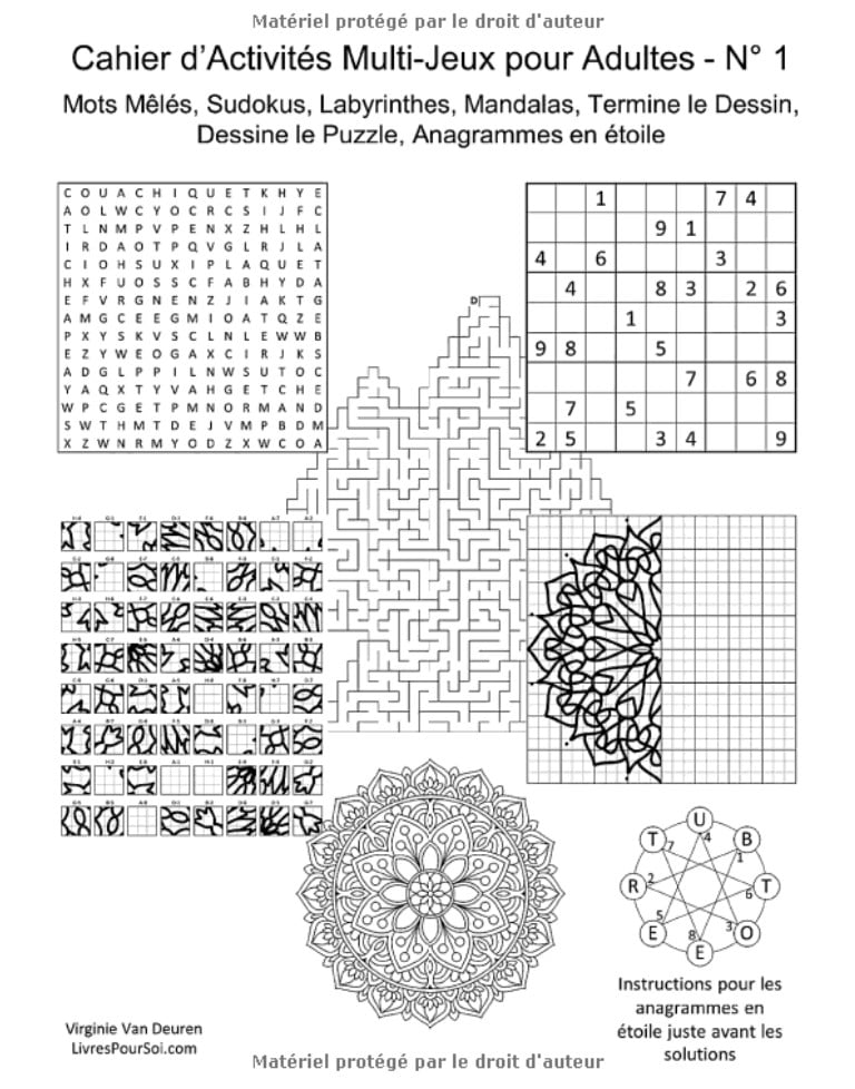Cahier d’Activités Multi-Jeux pour Adultes - N° 1
