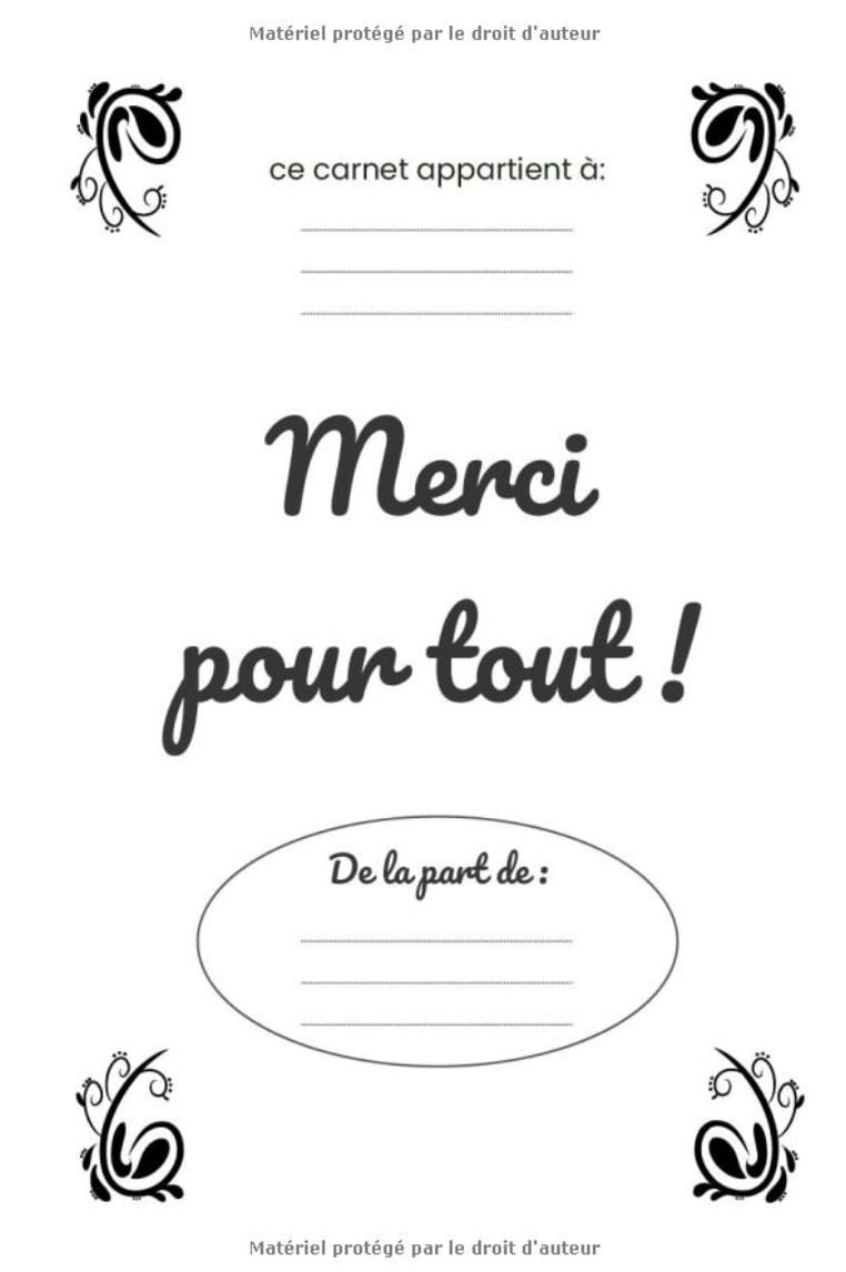 Merci de m'avoir aidé à grandir très joli carnet de notes ligné A5