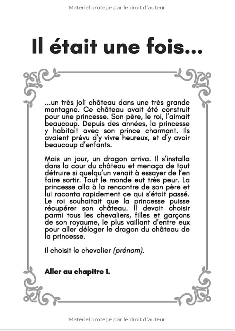 Le château du dragon Le conte dont TU es le héros (à partir de 4 ans)