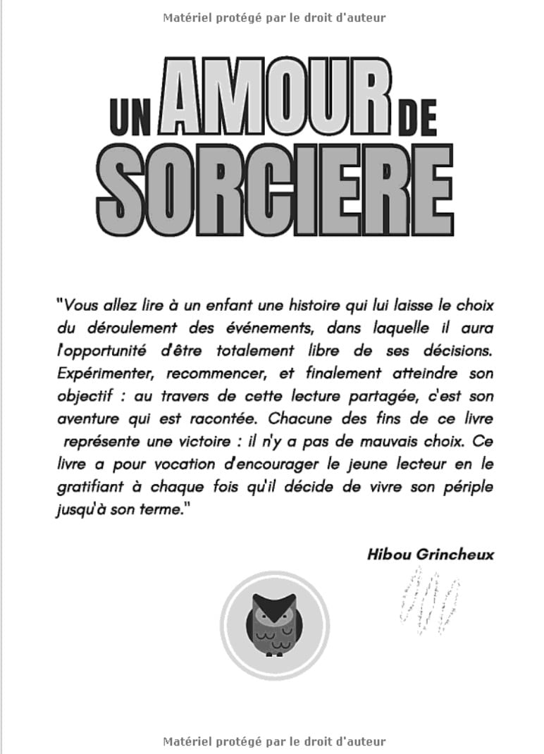 Un amour de sorcière Le conte dont TU es le héros (à partir de 4 ans)