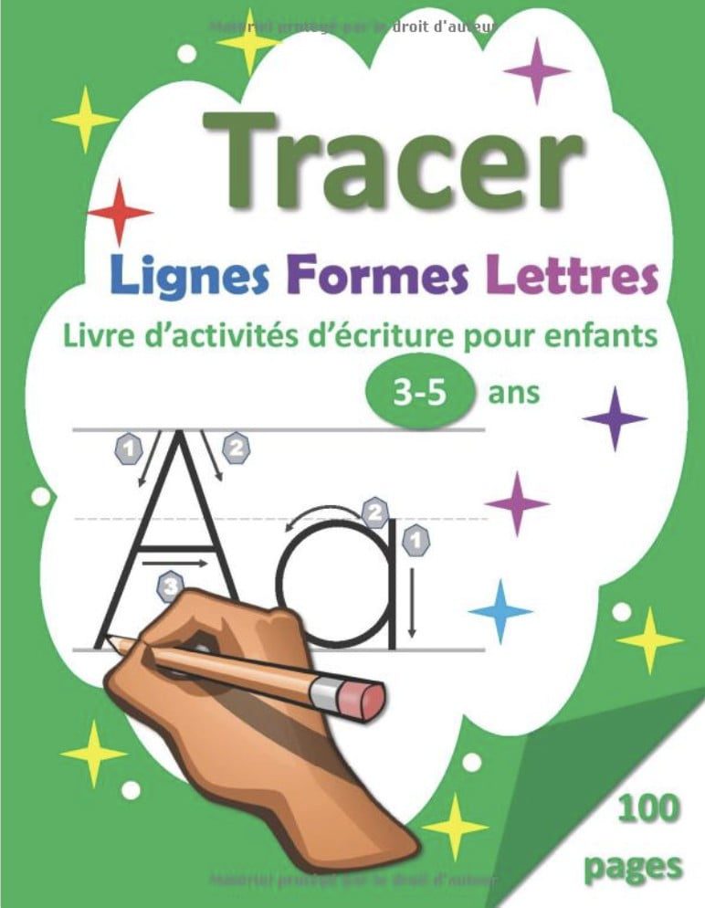 Tracer  Lignes, Formes, Lettres Livre d'Activités d'Ecriture pour Enfants 3-5 ans