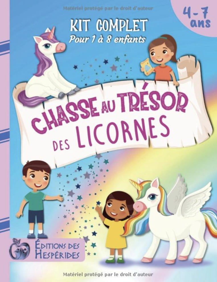 Chasse au trésor des licornes kit complet Pour enfants de 4 à 7 ans