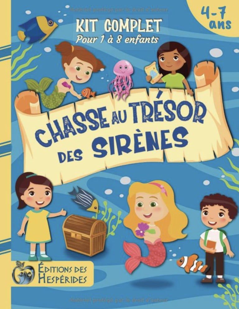 Chasse au trésor des sirènes kit complet Pour enfants de 4 à 7 ans