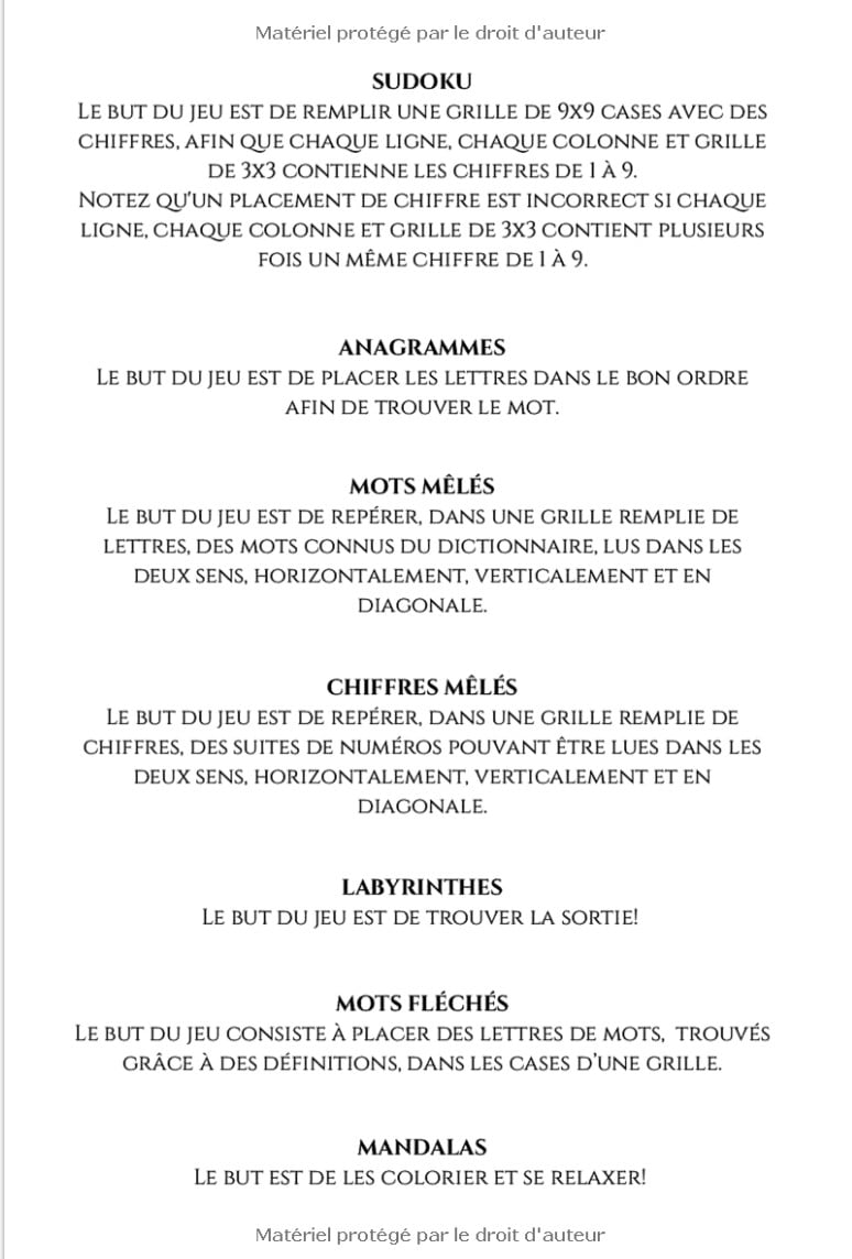 Cahier d'Activités pour adultes Sudoku, Anagrammes, Mandalas, Mots mêlés, Labyrinthes, Mots fléchés, Chiffres mêlés