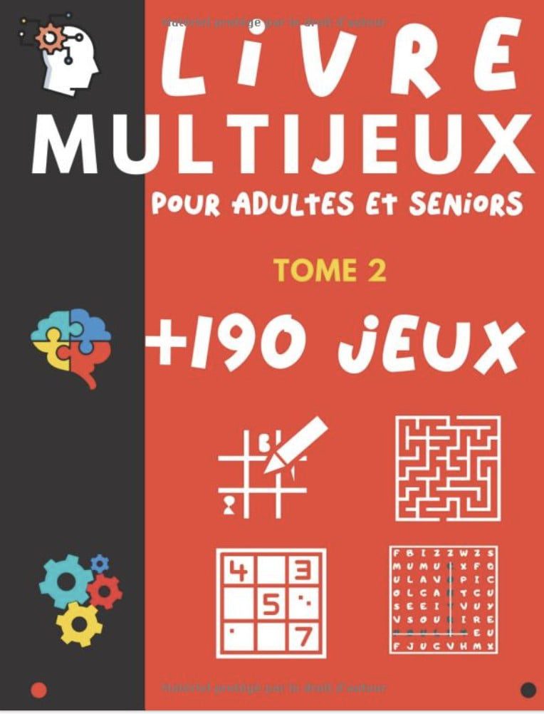 Livre multijeux pour adultes et séniors tome 2 Cahier de vacances avec plus de 190 jeux