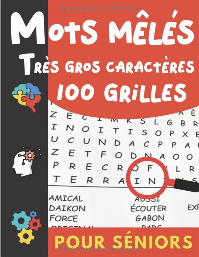 Mots Mêlés Très Gros Caractères Pour Séniors et Malvoyants - 100 grande grille pour une visibilité optimale