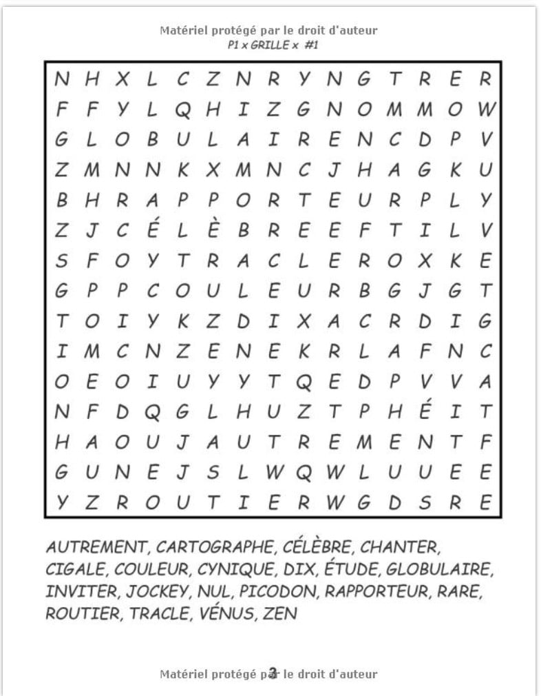 Mots Mêlés Gros Caractères Adultes 200 grilles & 4000 mots avec solutions