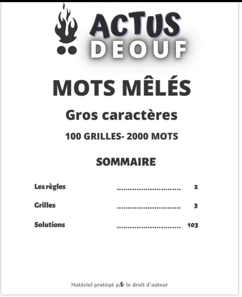 Mots Mêlés Gros Caractères Pour Adultes : 100 grilles & 2000 mots avec solutions