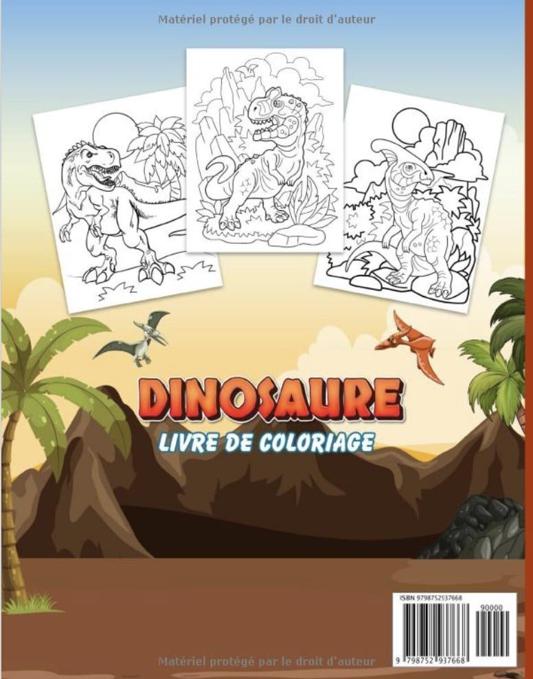 Dinosaure livre de coloriage pour les enfants dès 5 ans