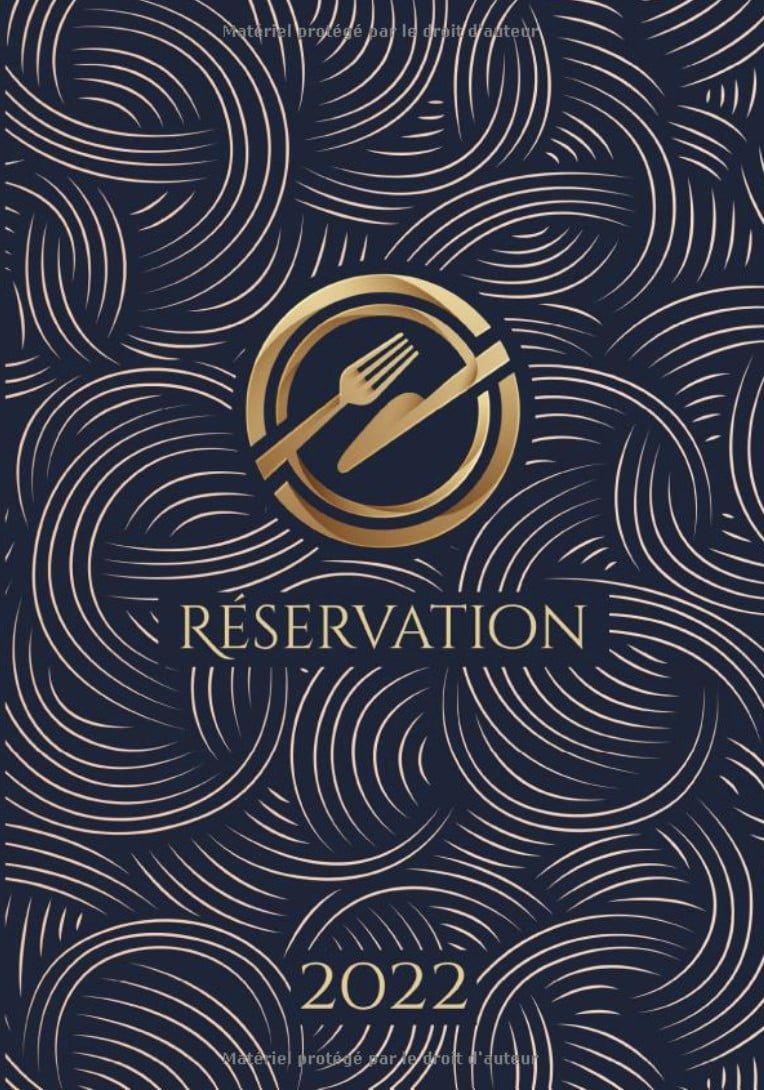 Cahier de réservation 2022 pour restaurant - Agenda de réservation 365 jours