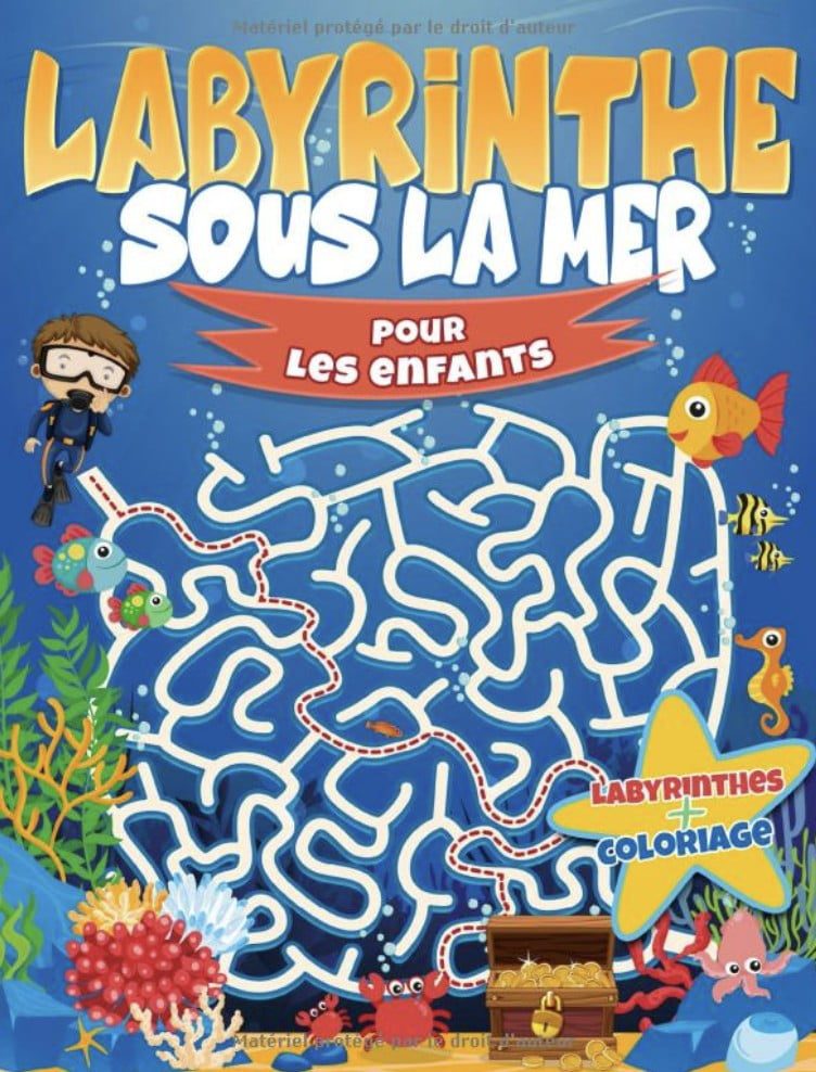 Labyrinthe sous la mer pour les enfants Cahier d'activités