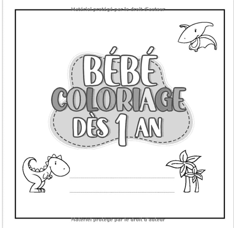 Bébé coloriage dès 1 an Cahier de coloriage pour enfant dinosaures