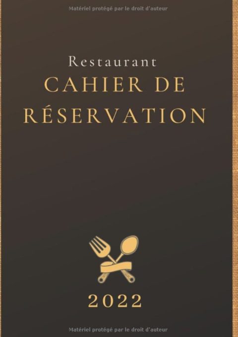 Cahier de réservation restaurant 2 pages par jour
