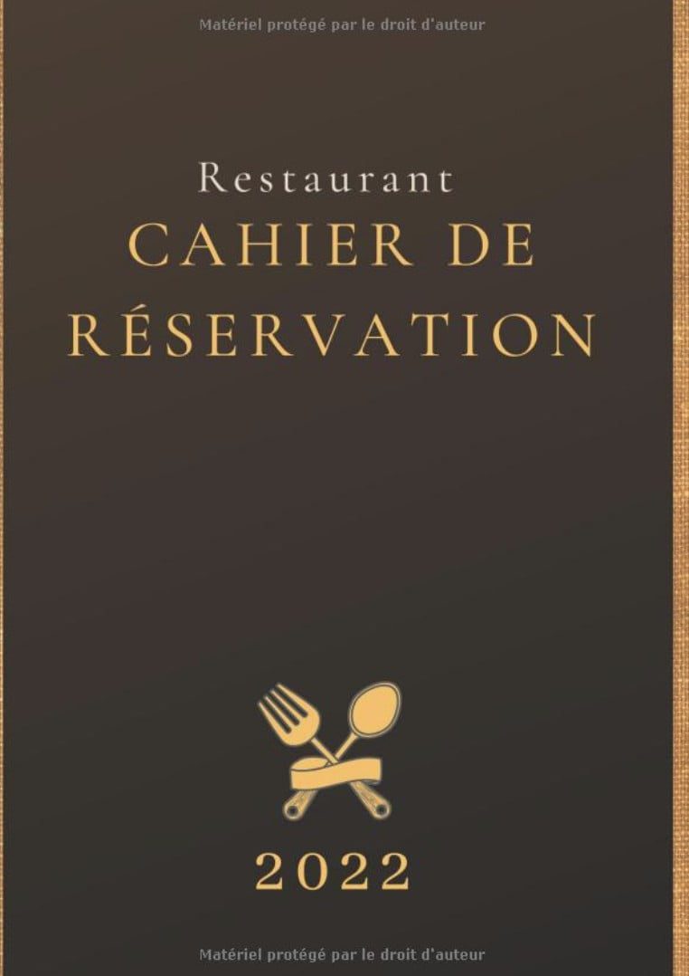 Cahier de réservation restaurant 2 pages par jour