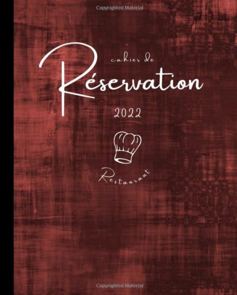 Cahier de réservation restaurant 365 jours, 1 page par jour