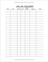 Cahier de réservation Planificateur de réservation. Simple et facile à remplir