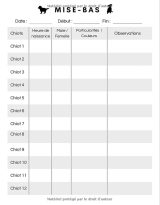 Carnet de naissance pour éleveur de chiens Journal de suivi complet des naissances pour portées de chiots à remplir