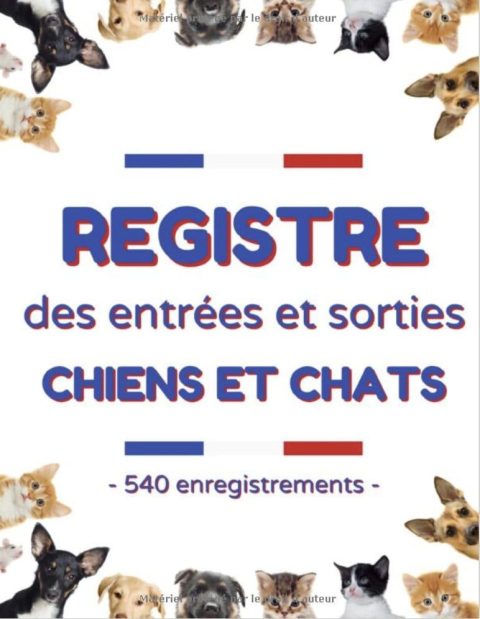 Registre des entrées et sorties chiens et chats registre d'élevage pour animaux domestiques