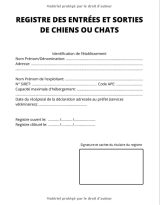 Registre des entrées et sorties chiens et chats registre d'élevage pour animaux domestiques
