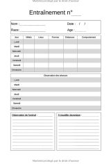 Agility Carnet d'entraînement pour chien Carnet pré-rempli