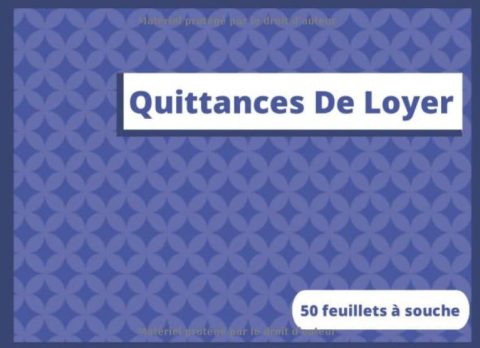 Quittances de loyer 50 feuillets à souches : format horizontal