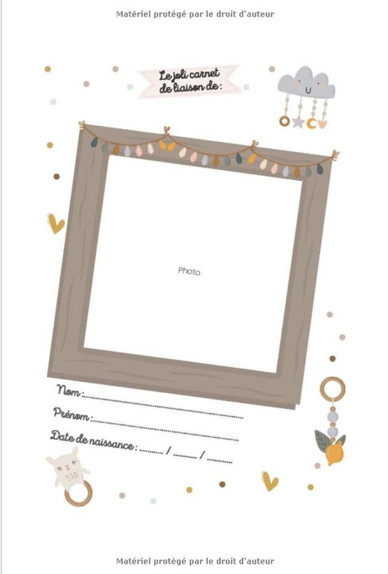 CARNET LIAISON NOUNOU - SOURIS cahier de transmissions nounou parents pour faciliter la communication au quotidien