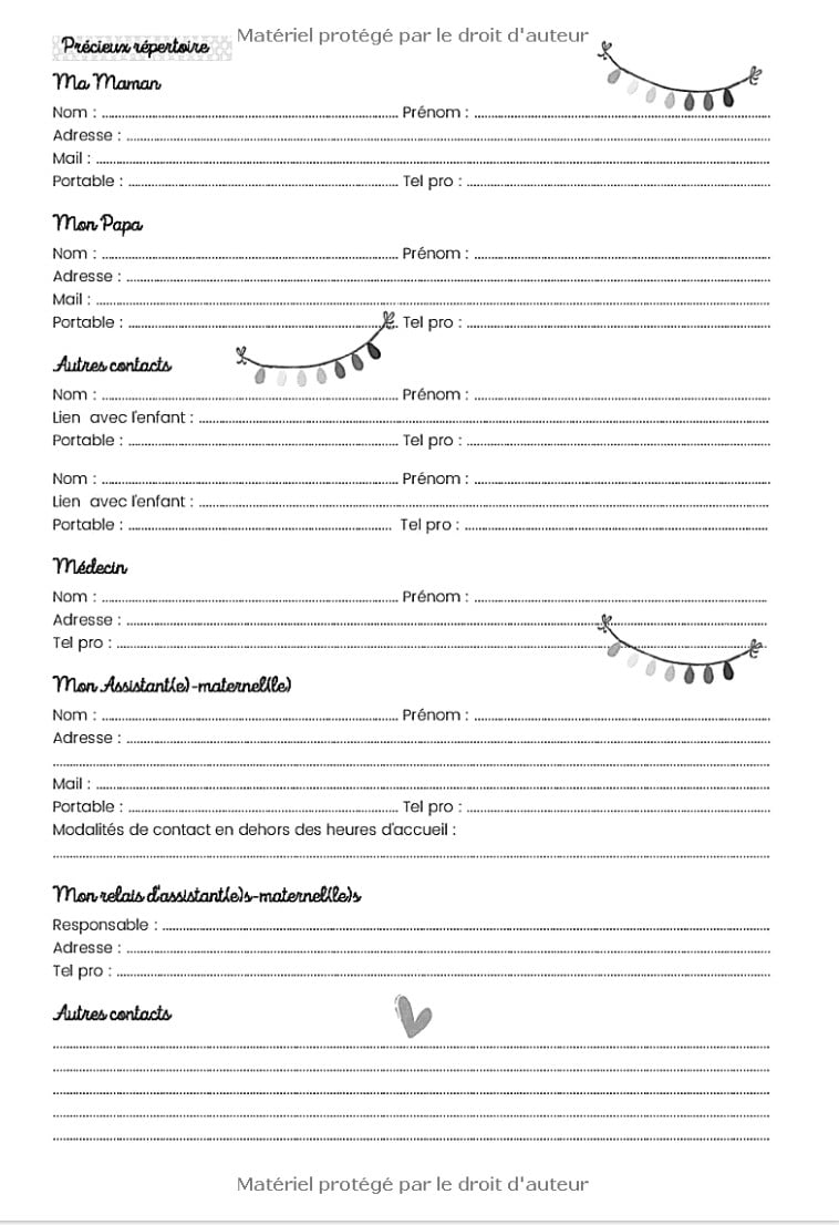 CAHIER DE TRANSMISSIONS ULTRA-COMPLET POUR ASSISTANTE-MATERNELLE AGRÉÉE 150 Fiches de liaisons