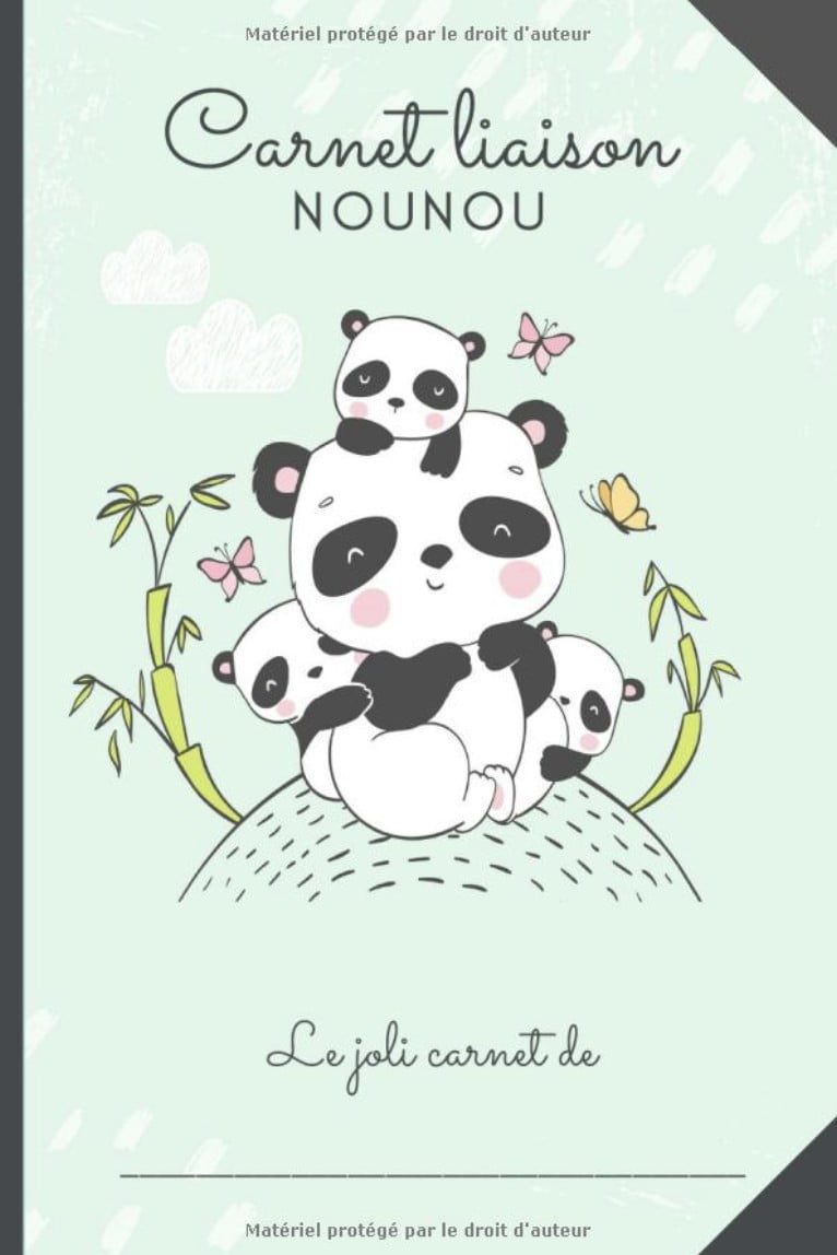 CARNET LIAISON NOUNOU - Panda cahier de transmissions nounou parents pour faciliter la communication au quotidien