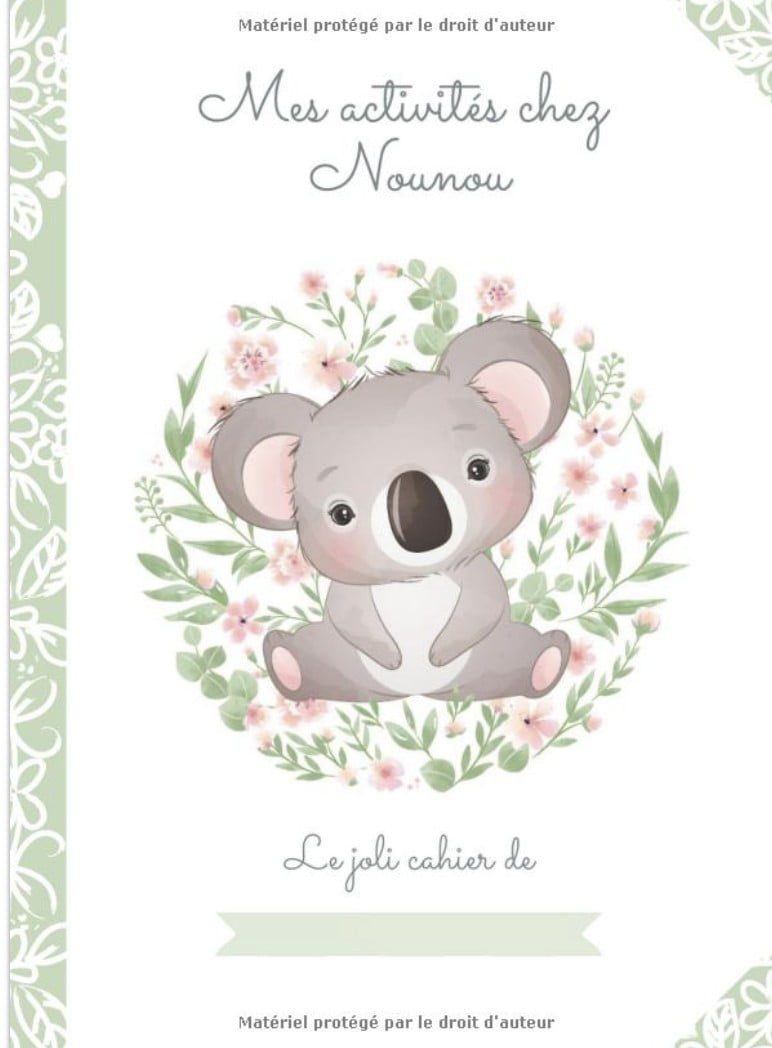 MES ACTIVITES CHEZ NOUNOU  Grand cahier de pages blanches vierges