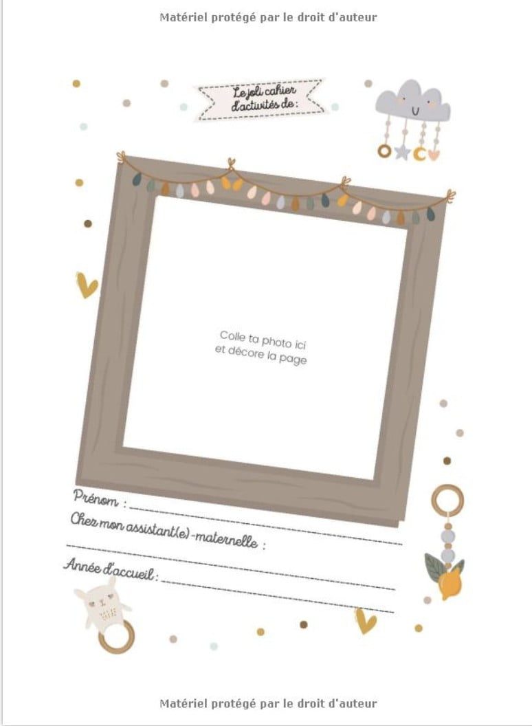 MES ACTIVITES CHEZ NOUNOU  Grand cahier de pages blanches vierges
