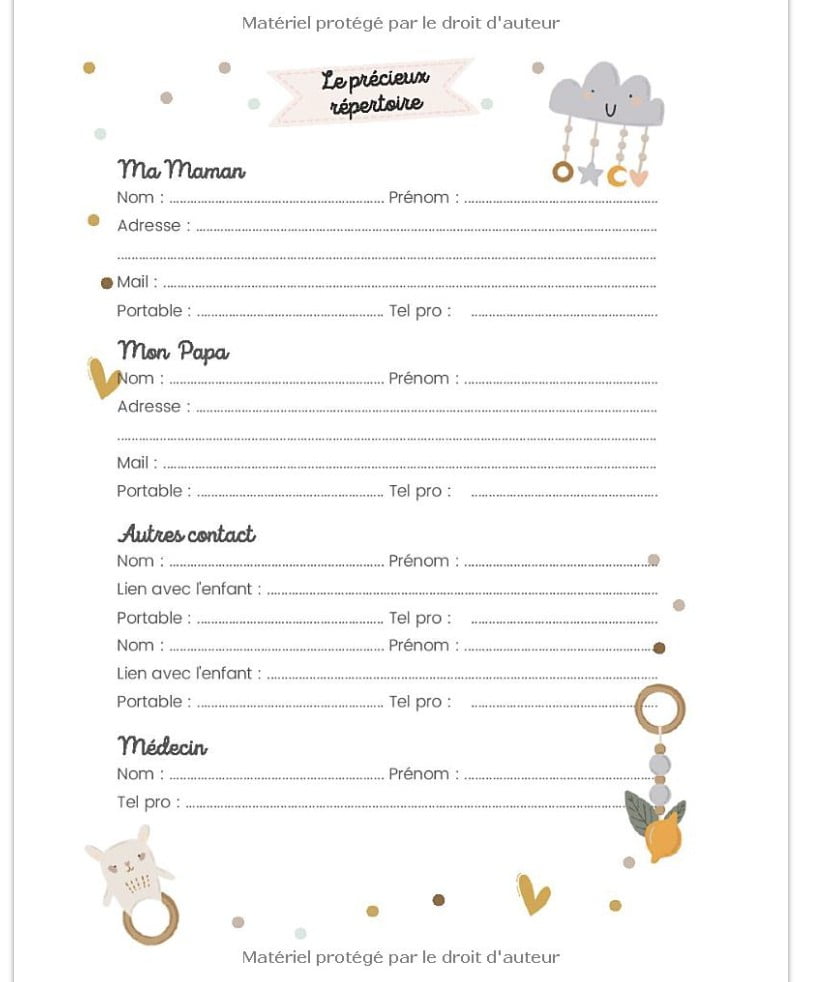 Une année de bonheur avec ma Nounou  Cahier de liaison Parents Assistante-maternelle