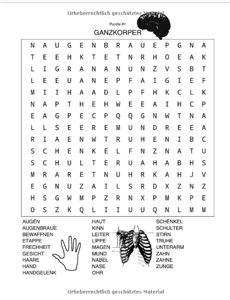 Mots mêlés Gros Caractères 40 grilles pour apprendre l'allemand ou pour réviser son vocabulaire en allemand