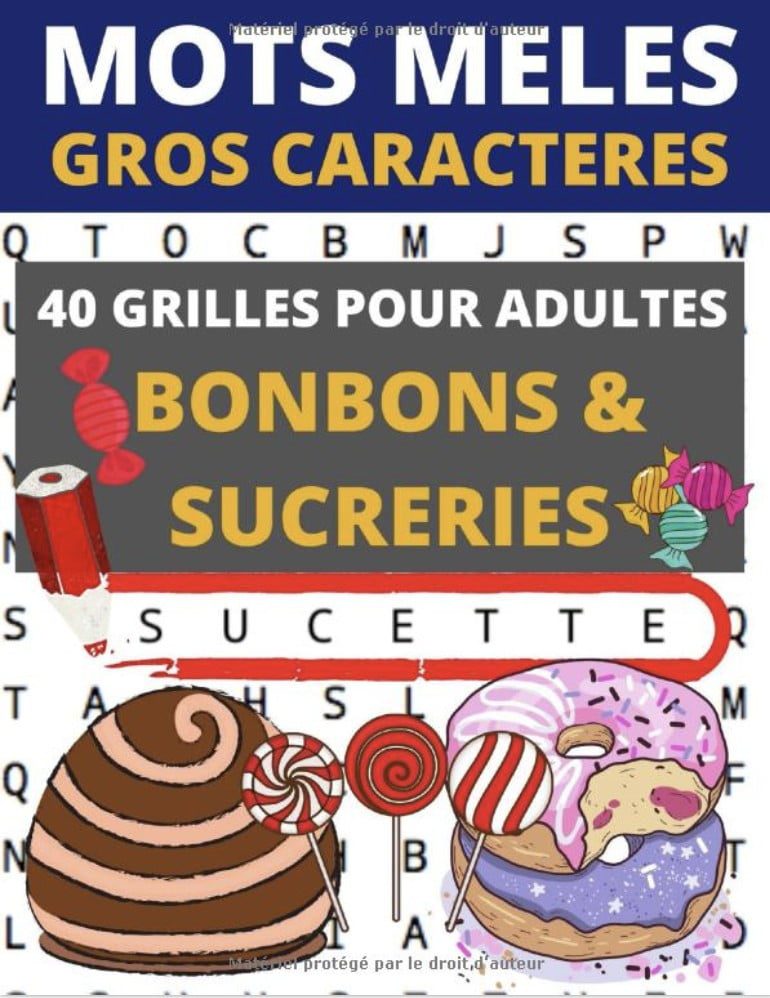 Mots mêlés gros caractères 40 grilles de mots cachés pour adultes et enfants