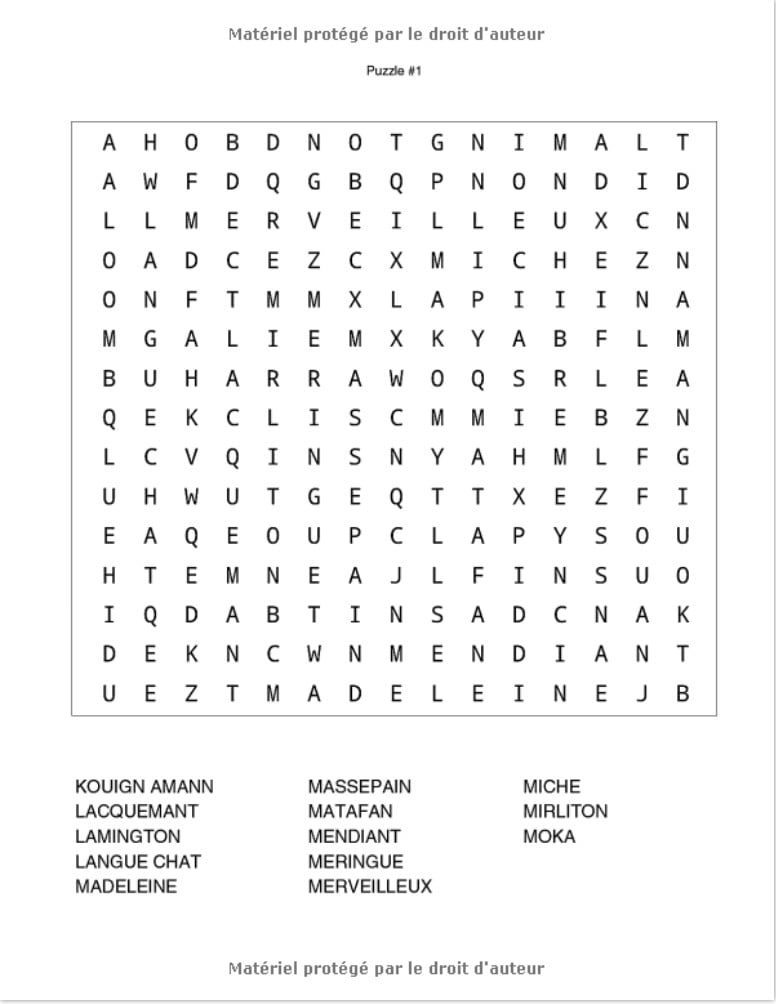 Mots mêlés gros caractères 40 grilles de mots cachés pour adultes et enfants