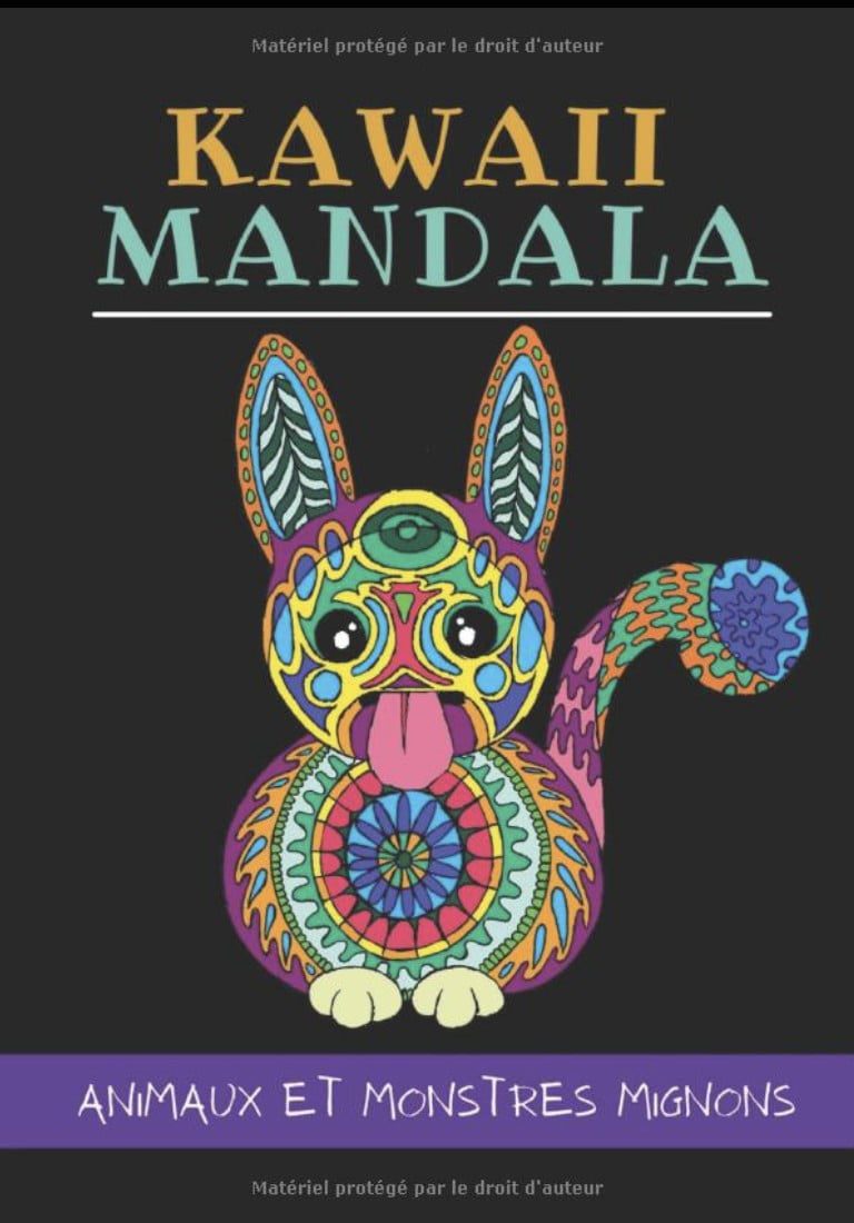 Mandala Livre de Coloriage Animaux et Monstres Mignons 30 dessins à colorier