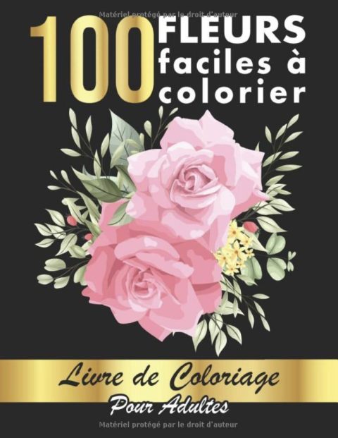 100 Fleurs Faciles à Colorier 100 Pages à Colorier Facilement avec de Merveilleuses Fleurs pour se relaxer