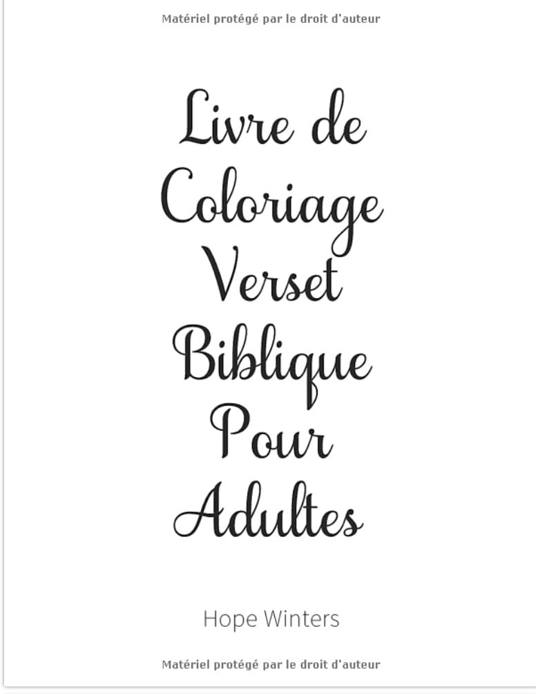 Livre de Coloriage Verset Biblique Pour Adultes Un Livre Chrétien