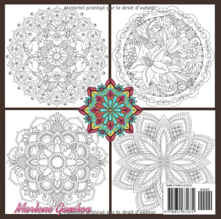 Livre de Coloriage  Fleurs Mandalas - Livre de coloriage pour adultes