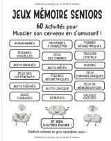 Jeux Mémoire Seniors En Gros Caractères 60 Activités Pour Muscler Le Cerveau Vol.1