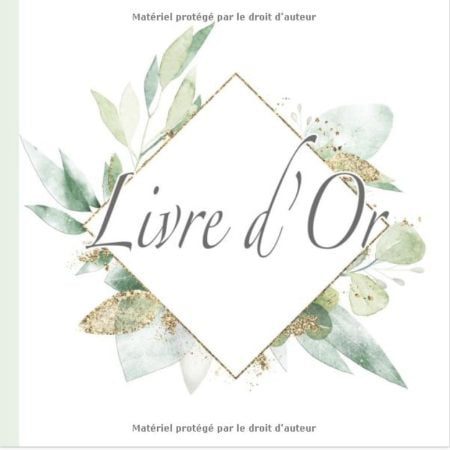 Livre d'Or Floral Or et Vert Bohème - Mariage Champêtre ou Anniversaire