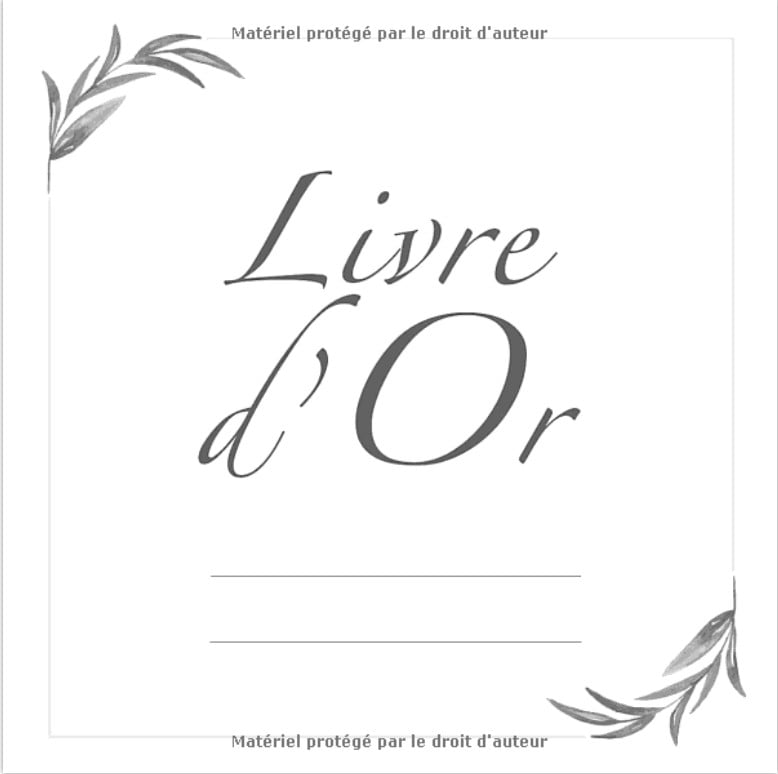 Livre d'Or Floral Or et Vert Bohème - Mariage Champêtre ou Anniversaire
