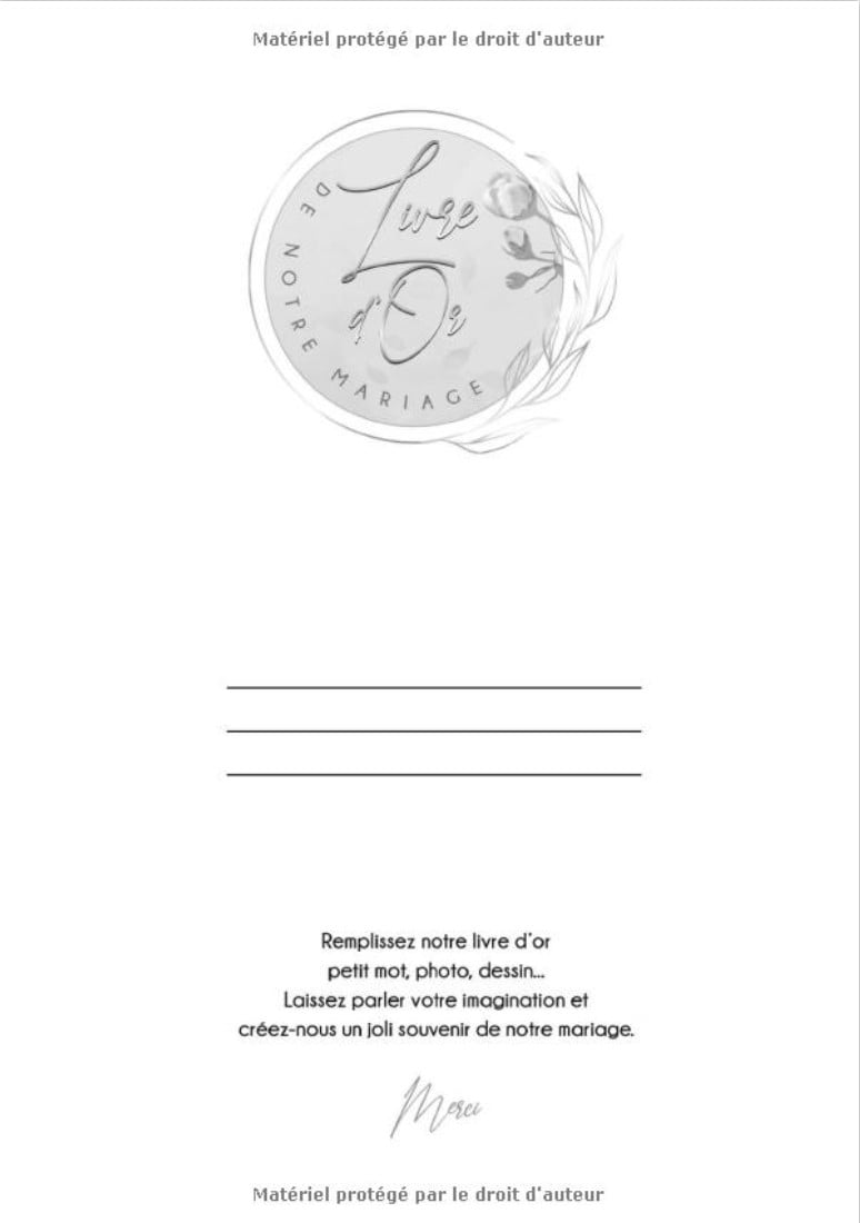 Livre d'Or Spécial Mariage : Thème Floral, Laissez vos invités s'exprimer