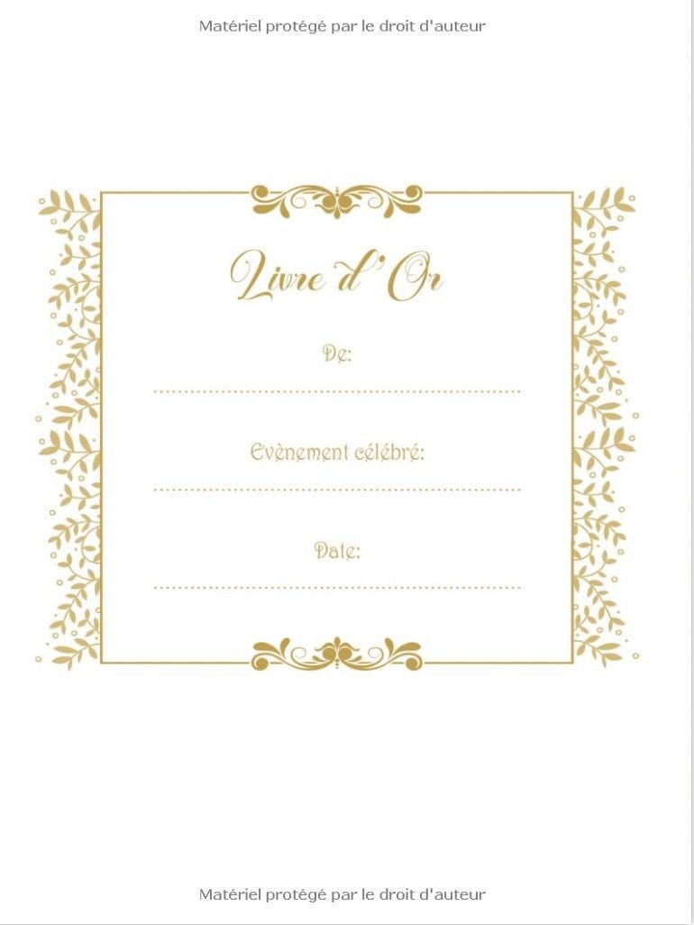 Livre d'Or Mariage, Pacs, Fiançailles, Anniversaire Couverture rigide, Doré & Bleu