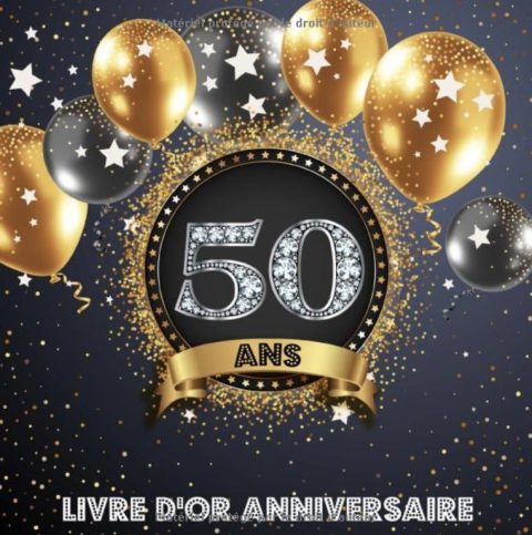 Livre d'Or 50 Ans Anniversaire Livre de Signature et de Messagerie d'anniversaire