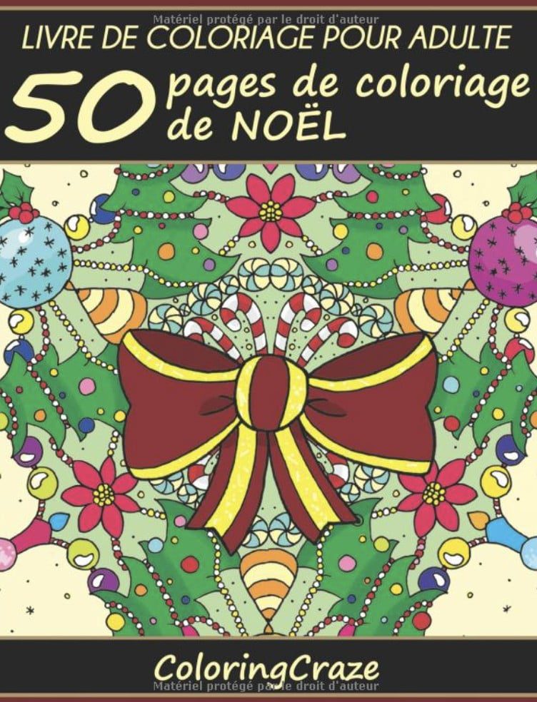 Livre de coloriage pour adulte 50 pages de coloriage de Noël, Série de livre de coloriage pour adulte