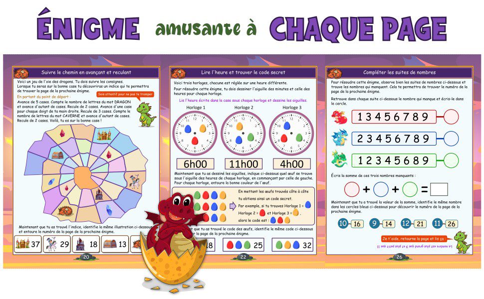 Cahier d'activités DRAGONS Carnet de jeux en couleurs en couleurs de 5 à 7 ans