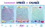 Labyrinthes sous l’eau Cahier de labyrinthes en couleurs sur la mer pour enfants
