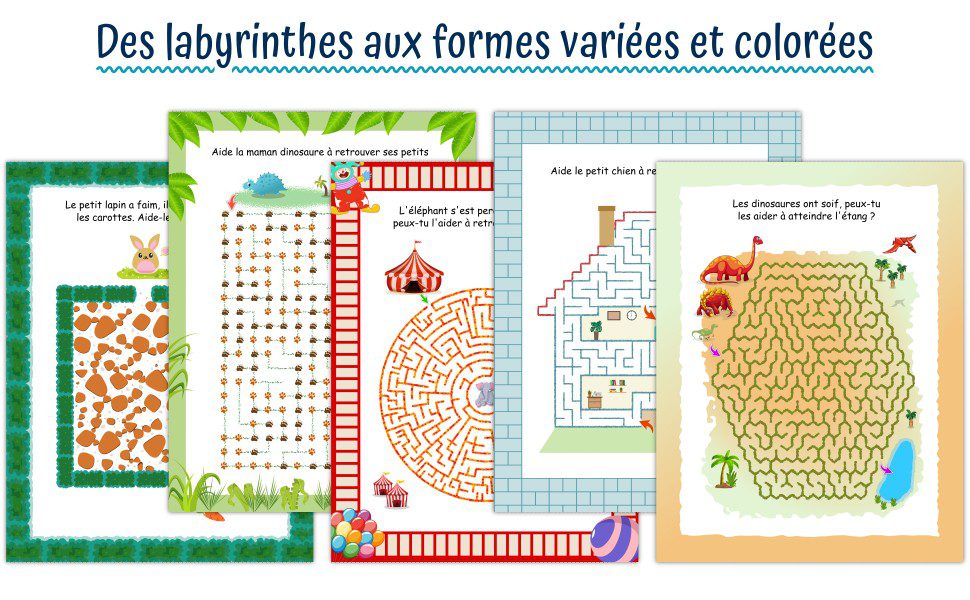 Le Monde des Labyrinthes Cahier de labyrinthes en couleurs pour enfants - un carnet de jeux pour les enfants de 5 à 8 ans